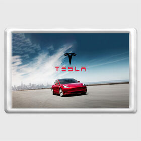 Магнит 45*70 с принтом Tesla Model 3 в Рязани, Пластик | Размер: 78*52 мм; Размер печати: 70*45 | Тематика изображения на принте: 3 | america | auto | car | electric | elon | model | motors | musk | tesla | usa | vehicle | авто | америка | илон | маск | модель | сша | тесла | электромобиль