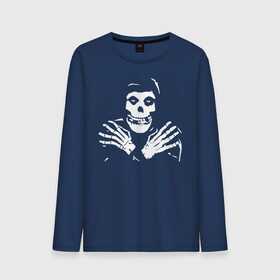 Мужской лонгслив хлопок с принтом Misfits logo в Рязани, 100% хлопок |  | bones | death | group | guitar | logotype | misfits | rock | skeletone | skull | teeth | гитара | группа | зубы | кости | лого | мисфитс | неприкачнные | отбросы | рок | скелет | череп