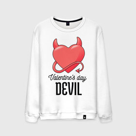 Мужской свитшот хлопок с принтом Valentines Day Devil в Рязани, 100% хлопок |  | art | devil | heart | holiday | valentines day | арт | день влюбленных | день святого валентина | дьявол | праздник | сердце