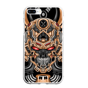 Чехол для iPhone 7Plus/8 Plus матовый с принтом CyberSkull в Рязани, Силикон | Область печати: задняя сторона чехла, без боковых панелей | cyberpunk | evil | head | mask | mechanical | rage | robot | skull | арт | гнев | голова | демон | дьявол | злой | киберпанк | маска | механический | монстр | робот | рога | самурай | череп