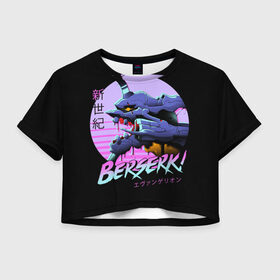 Женская футболка Crop-top 3D с принтом Evangelion в Рязани, 100% полиэстер | круглая горловина, длина футболки до линии талии, рукава с отворотами | aska | berserk | eva | evangelion | ангел | аниме | аска | берсерк | ева | евангелион | манга | неон