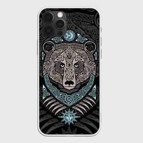 Чехол для iPhone 12 Pro Max с принтом Медведь в Рязани, Силикон |  | bear | braid | celtic | ornament | pattern | sacred signs | scandinavian | slavic | кельтский | медведь | орнамент | плетенка | сакральные знаки | скандинавский | славянский | узор