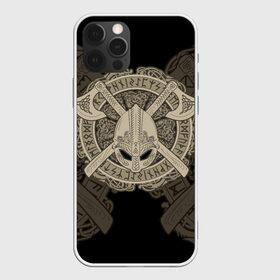 Чехол для iPhone 12 Pro Max с принтом Воин в Рязани, Силикон |  | axes | braid | celtic | coat of arms | helmet | ornament | pattern | scandinavian | warrior | воин | герб | кельтский | орнамент | плетенка | скандинавский | топоры | узор | шлем