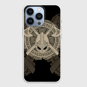 Чехол для iPhone 13 Pro с принтом Воин в Рязани,  |  | axes | braid | celtic | coat of arms | helmet | ornament | pattern | scandinavian | warrior | воин | герб | кельтский | орнамент | плетенка | скандинавский | топоры | узор | шлем