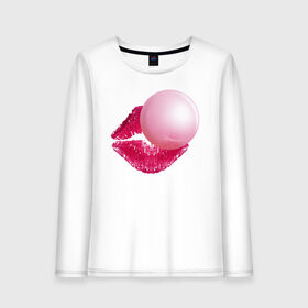 Женский лонгслив хлопок с принтом BubbleGum Lips в Рязани, 100% хлопок |  | bubble | bubblegum | day | gum | heart | kiss | lips | love | romantic | valentine | valentines | амур | валентина | влюбленные | влюбленных | всех | губы | день | жвачка | любовь | поцелуй | романтика | романтичность | святого | сердечк