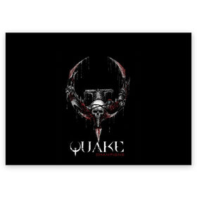 Поздравительная открытка с принтом Quake Champions в Рязани, 100% бумага | плотность бумаги 280 г/м2, матовая, на обратной стороне линовка и место для марки
 | Тематика изображения на принте: arturcherkasov1995 | games | quake | vsemayki