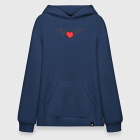 Худи SuperOversize хлопок с принтом Heart в Рязани, 70% хлопок, 30% полиэстер, мягкий начес внутри | карман-кенгуру, эластичная резинка на манжетах и по нижней кромке, двухслойный капюшон
 | 14 февраля | bear | cute | february 14 | heart | love | valentines day | ангелы | девушке | день влюбленных | день святого валентина | крылья | любовь | медвежонок | мило | милота | мишка | мишки | пара | парню | подарок