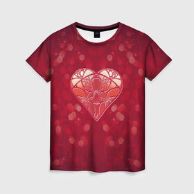 Женская футболка 3D с принтом Valentines Day в Рязани, 100% полиэфир ( синтетическое хлопкоподобное полотно) | прямой крой, круглый вырез горловины, длина до линии бедер | 14 febraury | 14 февраля | heart | valentine day | арт | день валентин | день святого валентина | любовь | сердце | сердце арт | сердце любви