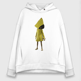 Женское худи Oversize хлопок с принтом Little Nightmares в Рязани, френч-терри — 70% хлопок, 30% полиэстер. Мягкий теплый начес внутри —100% хлопок | боковые карманы, эластичные манжеты и нижняя кромка, капюшон на магнитной кнопке | games | little nightmares | playstation | игра | мрачный | персонаж игры | человечек