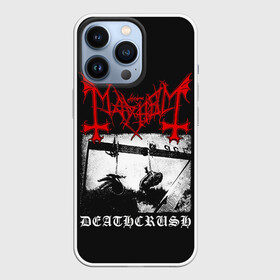 Чехол для iPhone 13 Pro с принтом Mayhem в Рязани,  |  | black | mayhem | metal | music | rock | skull | блэк | гитара | группа | метал | музыка | рок | череп | электрогитара