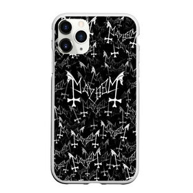 Чехол для iPhone 11 Pro Max матовый с принтом Mayhem в Рязани, Силикон |  | Тематика изображения на принте: black | death | metal | rock | блэк | майхем | мейхем | метал | паттерн
