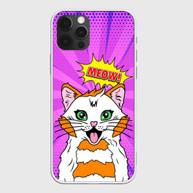 Чехол для iPhone 12 Pro Max с принтом Meow Pop Art Cat в Рязани, Силикон |  | comics | kitty | meow | pop art | pop cat | retro | арт | белый кот | взгляд | глаза | голова кота | животные | киска | комикс | кот | кошак | кошечка | мем | мультяшный | мур мур | мяу | поп арт | прикол | пушистик | ретро