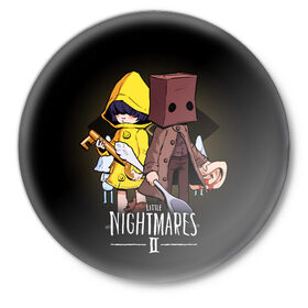 Значок с принтом LITTLE NIGHTMARES 2 в Рязани,  металл | круглая форма, металлическая застежка в виде булавки | Тематика изображения на принте: little nightmares | little nightmares 2 | six | игры | комиксы | шестая