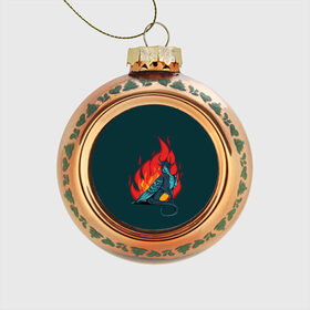 Стеклянный ёлочный шар с принтом Бирюзовый дракон в Рязани, Стекло | Диаметр: 80 мм | бирюзовый цвет | графика | дракон | огонь | персонаж | пламя | рисунок | фэнтези