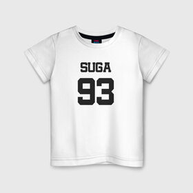 Детская футболка хлопок с принтом BTS - Suga 93 в Рязани, 100% хлопок | круглый вырез горловины, полуприлегающий силуэт, длина до линии бедер | agust | agust d | boysband | bts | k pop | korea | korean | music | suga | suga 93 | бтс | к поп | кей поп | корейская | корейский | корея | кпоп | музыка | суга | шуга | шуга 93