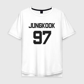 Мужская футболка хлопок Oversize с принтом BTS - Jungkook 97 в Рязани, 100% хлопок | свободный крой, круглый ворот, “спинка” длиннее передней части | Тематика изображения на принте: boysband | bts | jungkook | jungkook 97 | k pop | korea | korean | music | бтс | джонгук | к поп | кей поп | корейская | корейский | корея | кпоп | музыка | чонгук