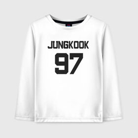 Детский лонгслив хлопок с принтом BTS - Jungkook 97 в Рязани, 100% хлопок | круглый вырез горловины, полуприлегающий силуэт, длина до линии бедер | Тематика изображения на принте: boysband | bts | jungkook | jungkook 97 | k pop | korea | korean | music | бтс | джонгук | к поп | кей поп | корейская | корейский | корея | кпоп | музыка | чонгук