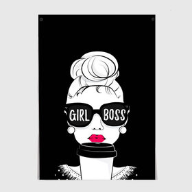 Постер с принтом Girl Boss в Рязани, 100% бумага
 | бумага, плотность 150 мг. Матовая, но за счет высокого коэффициента гладкости имеет небольшой блеск и дает на свету блики, но в отличии от глянцевой бумаги не покрыта лаком | 8 марта | лучшая в мире | мама | подарок | подарок женщине | подарок любимым | подарок на 8 марта | самая лучшая  в мире | семья