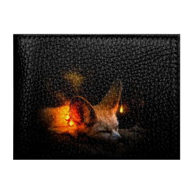 Обложка для студенческого билета с принтом Лисичка с фонариками в Рязани, натуральная кожа | Размер: 11*8 см; Печать на всей внешней стороне | Тематика изображения на принте: fox | foxy | животное | звери | лиса | лисенок | лисичка | милая | рыжая | фокс