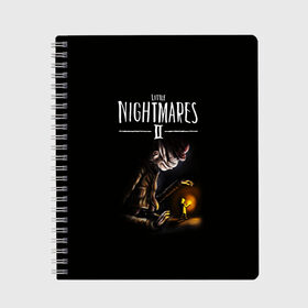 Тетрадь с принтом Little Nightmares 2 СТОРОЖ в Рязани, 100% бумага | 48 листов, плотность листов — 60 г/м2, плотность картонной обложки — 250 г/м2. Листы скреплены сбоку удобной пружинной спиралью. Уголки страниц и обложки скругленные. Цвет линий — светло-серый
 | little nightmares | little nightmares 2 | игра | литл нигмарес | литл нигмарес 2 | литл нигхтмарес | литл нигхтмарес 2 | сторож | ужас | хоррор