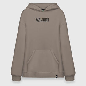 Худи SuperOversize хлопок с принтом Valheim logo в Рязани, 70% хлопок, 30% полиэстер, мягкий начес внутри | карман-кенгуру, эластичная резинка на манжетах и по нижней кромке, двухслойный капюшон
 | valheim | valheim логотип | вальхейм | выживание | игра | игры