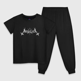 Детская пижама хлопок с принтом Metallica/Mayhem в Рязани, 100% хлопок |  брюки и футболка прямого кроя, без карманов, на брюках мягкая резинка на поясе и по низу штанин
 | mayhem | metallica | метал | музыка | рок