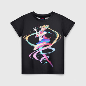 Детская футболка 3D с принтом Sailor Moon Сейлор Мун в Рязани, 100% гипоаллергенный полиэфир | прямой крой, круглый вырез горловины, длина до линии бедер, чуть спущенное плечо, ткань немного тянется | Тематика изображения на принте: anime | sailor moon | аниме | анимэ | венера | луна | лунная призма | марс | сейлор мун | серебрянное тысячелетие | серенити | сэйлор | усаги цукино | чиби мун | эндимион