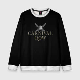 Детский свитшот 3D с принтом Карнивал Роу - Carnival Row в Рязани, 100% полиэстер | свободная посадка, прямой крой, мягкая тканевая резинка на рукавах и понизу свитшота | Тематика изображения на принте: carnival row | волшебный | исторический | карнивал роу | крылья | лого | логотип | подарок | сериал | сказка | фея | черный | шляпа