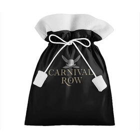 Подарочный 3D мешок с принтом Карнивал Роу - Carnival Row в Рязани, 100% полиэстер | Размер: 29*39 см | Тематика изображения на принте: carnival row | волшебный | исторический | карнивал роу | крылья | лого | логотип | подарок | сериал | сказка | фея | черный | шляпа