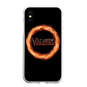 Чехол для iPhone XS Max матовый с принтом Valheim - огненный круг в Рязани, Силикон | Область печати: задняя сторона чехла, без боковых панелей | valheim | вальхейм | викинги | игра | компьютерный | круг | логотип | минимализм | огненный | огонь | подарок | черный