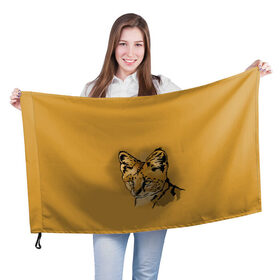 Флаг 3D с принтом Сервал в Рязани, 100% полиэстер | плотность ткани — 95 г/м2, размер — 67 х 109 см. Принт наносится с одной стороны | африка | графика | дикий мир | животное | кошка | персонаж | природа | рисунок | хищник