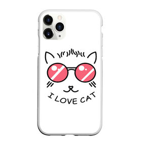 Чехол для iPhone 11 Pro матовый с принтом I Love cat (я люблю котов) в Рязани, Силикон |  | 8 марта | cat | i love you | kiss | love | губы | девушке | день влюбленных | зубы | киса | кот | котик | коты | люблю котов | любовь | любтмой | марта | очки | поцелуй | розовые губы | розовый | страсть | течет