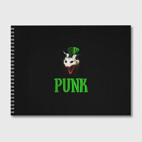 Альбом для рисования с принтом punky trashcat в Рязани, 100% бумага
 | матовая бумага, плотность 200 мг. | punk. | trashcat | животные | ирокез | опоссум | панк