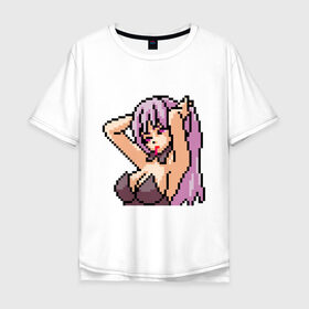 Мужская футболка хлопок Oversize с принтом Pixel art anime в Рязани, 100% хлопок | свободный крой, круглый ворот, “спинка” длиннее передней части | anime | art | girl | manga | pixel | аниме | арт | девушка | манга | пиксель