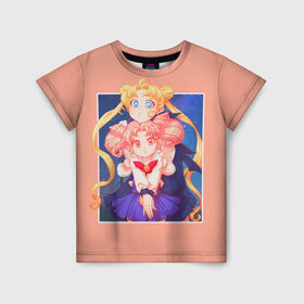 Детская футболка 3D с принтом Sailor Moon Сейлор Мун в Рязани, 100% гипоаллергенный полиэфир | прямой крой, круглый вырез горловины, длина до линии бедер, чуть спущенное плечо, ткань немного тянется | Тематика изображения на принте: anime | sailor moon | аниме | анимэ | венера | луна | лунная призма | марс | сейлор мун | серебрянное тысячелетие | серенити | сэйлор | усаги цукино | чиби мун | эндимион
