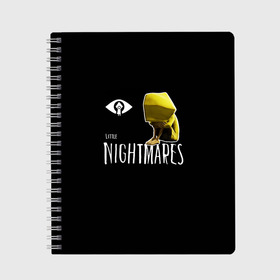 Тетрадь с принтом Little Nightmares 2 шестая в Рязани, 100% бумага | 48 листов, плотность листов — 60 г/м2, плотность картонной обложки — 250 г/м2. Листы скреплены сбоку удобной пружинной спиралью. Уголки страниц и обложки скругленные. Цвет линий — светло-серый
 | Тематика изображения на принте: little nightmares | little nightmares 2 | игра | литл нигмарес | литл нигмарес 2 | литл нигхтмарес | литл нигхтмарес 2 | ужас | хоррор | шестая