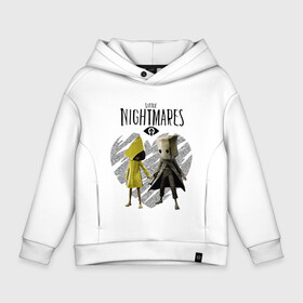 Детское худи Oversize хлопок с принтом Little Nightmares II в Рязани, френч-терри — 70% хлопок, 30% полиэстер. Мягкий теплый начес внутри —100% хлопок | боковые карманы, эластичные манжеты и нижняя кромка, капюшон на магнитной кнопке | game | little nightmares | девочка и мальчик | желтый | игры | любовь | пара | парные