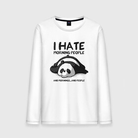 Мужской лонгслив хлопок с принтом I Hate Morning And People в Рязани, 100% хлопок |  | and | hate | i | morning | mornings | panda | people | людей | люди | ненавижу | панда | утро