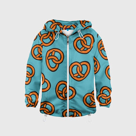 Детская ветровка 3D Крендели: в Рязани, 100% полиэстер | подол и капюшон оформлены резинкой с фиксаторами, по бокам два кармана без застежек, один потайной карман на груди | выпечка | готовить | готовка | еда | желтый | кондитер | крендель | круассан | паттерн | сладости | узор