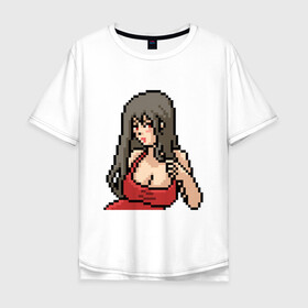 Мужская футболка хлопок Oversize с принтом Pixel art anime в Рязани, 100% хлопок | свободный крой, круглый ворот, “спинка” длиннее передней части | anime | art | girl | manga | pixel | аниме | арт | девушка | манга | пиксель