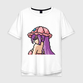 Мужская футболка хлопок Oversize с принтом Pixel art anime в Рязани, 100% хлопок | свободный крой, круглый ворот, “спинка” длиннее передней части | anime | art | girl | manga | pixel | аниме | арт | девушка | манга | пиксель