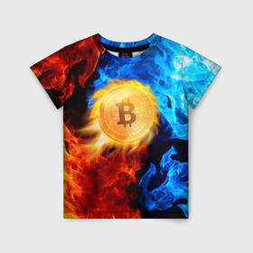 Детская футболка 3D с принтом БИТКОИН | BITCOIN FIRE в Рязани, 100% гипоаллергенный полиэфир | прямой крой, круглый вырез горловины, длина до линии бедер, чуть спущенное плечо, ткань немного тянется | bitcoin | blockchain | btc | cardano | crypto | ethereum | polkadot | tether | xrp | бинанс | биткоин | блокчейн | валюта | деньги | криптовалюта | майнер | майнинг | цифровая валюта | цифровое золото | эфир