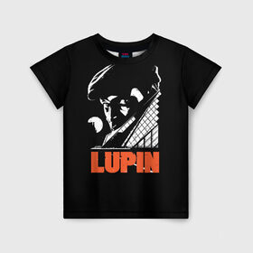 Детская футболка 3D с принтом Lupin - Сериал Люпен в Рязани, 100% гипоаллергенный полиэфир | прямой крой, круглый вырез горловины, длина до линии бедер, чуть спущенное плечо, ткань немного тянется | lupin | netflix | детектив | логотип | люпен | люпин | люпэн | мужской | нетфликс | омар си | подарок | портрет | сериал | черный