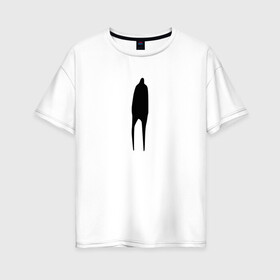 Женская футболка хлопок Oversize с принтом Lonely Guy в Рязани, 100% хлопок | свободный крой, круглый ворот, спущенный рукав, длина до линии бедер
 | dead inside | lonely | lonely guy | meme | грусть | дединсайд | депрессия | мем | одиночество | скука | черная фигура