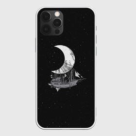 Чехол для iPhone 12 Pro Max с принтом Moon Ship в Рязани, Силикон |  | Тематика изображения на принте: drift | drifting | float | floating | galaxy | milky | moon | planet | ship | space | spaceship | star | suit | surfing | to | travel | way | галактика | дрейф | звезда | корабль | космический | космонавт | космос | луна | млечный | планета | путешествие 