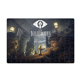 Пазл магнитный 126 элементов с принтом Little Nightmares в Рязани, полимерный материал с магнитным слоем | 126 деталей, размер изделия —  180*270 мм | little nightmares | квест | мальчик | хоррор