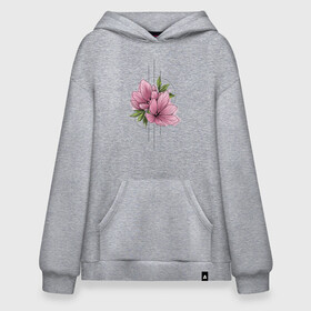 Худи SuperOversize хлопок с принтом Watercolour flowers в Рязани, 70% хлопок, 30% полиэстер, мягкий начес внутри | карман-кенгуру, эластичная резинка на манжетах и по нижней кромке, двухслойный капюшон
 | 8 марта | girl | woman | бабушка | весна | девушкам | девушке | девушки | женский | листья | мама | март | подарок | тренд | цветочки | цветы