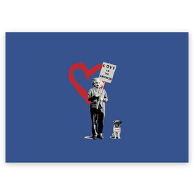Поздравительная открытка с принтом Любовь это ответ | Banksy в Рязани, 100% бумага | плотность бумаги 280 г/м2, матовая, на обратной стороне линовка и место для марки
 | art | banksy | street art | арт | бэнкси | граффити | со смыслом | сосмыслом | стритарт