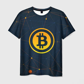 Мужская футболка 3D с принтом Bitcoin is future в Рязани, 100% полиэфир | прямой крой, круглый вырез горловины, длина до линии бедер | web | биткойн | блокчейн | криптовалюта | программирование | сеть