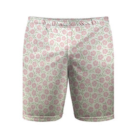 Мужские шорты спортивные с принтом узор мелкие цветочки в Рязани,  |  | вектор | лето | паттерн | пижамный | полевые цветы | простой | рисунок | розовые цветочки | светлый | узор | цветочки | цветы